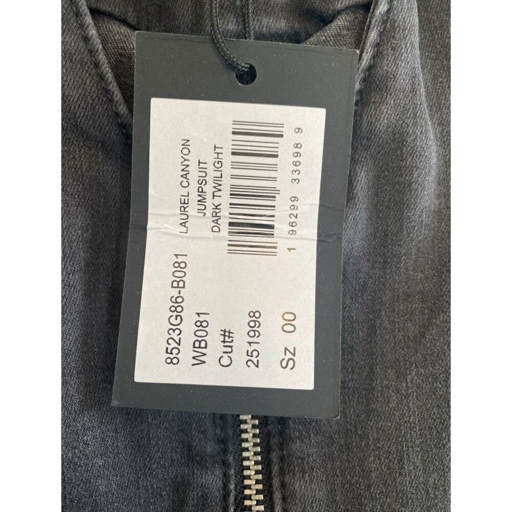 PAIGE Laurel Canyon belted denim jumpsuit Dark Twilight Size 00 NWT/001 - Picture 7 of 13